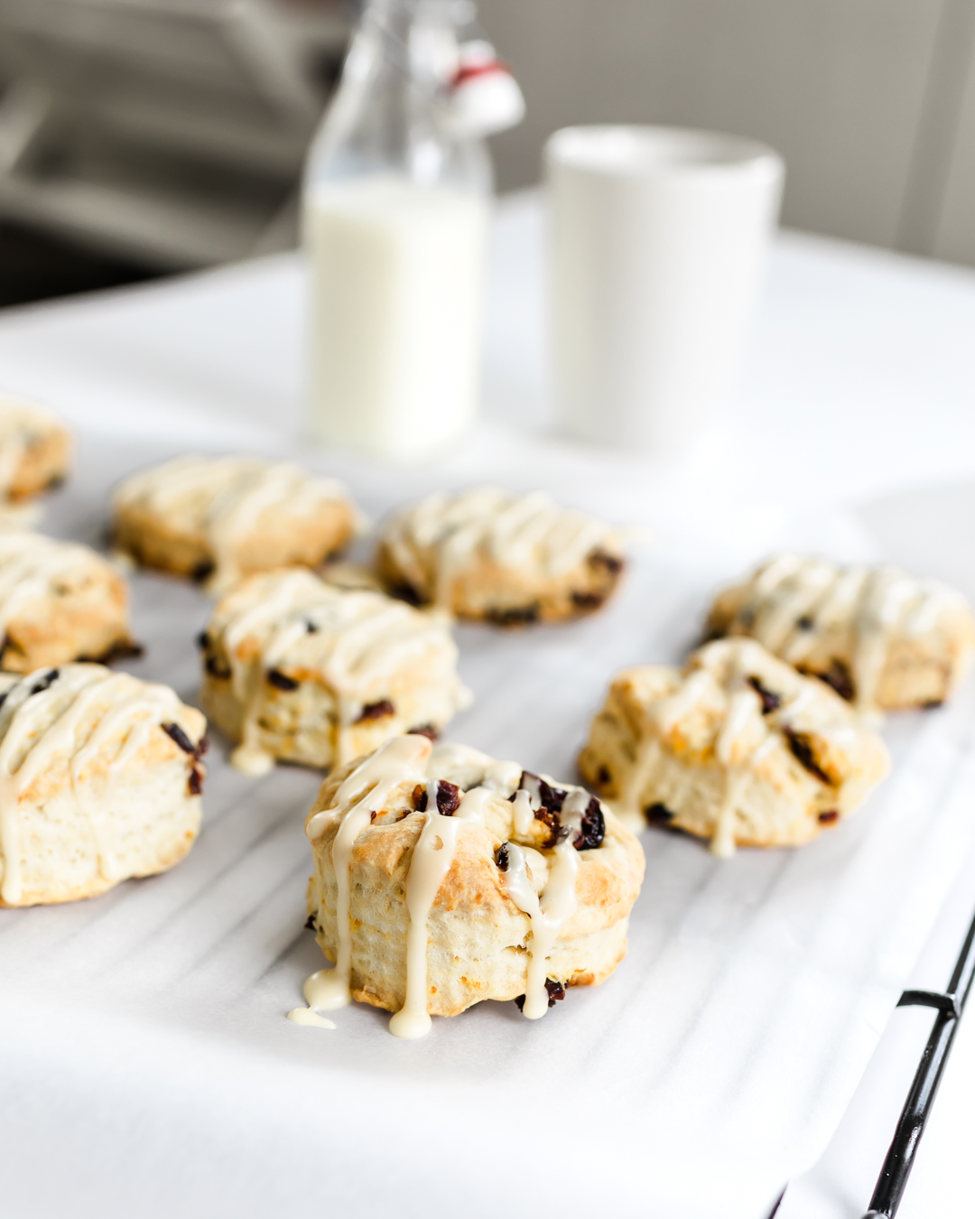 Cranberry Orange Scones with Orange Glaze