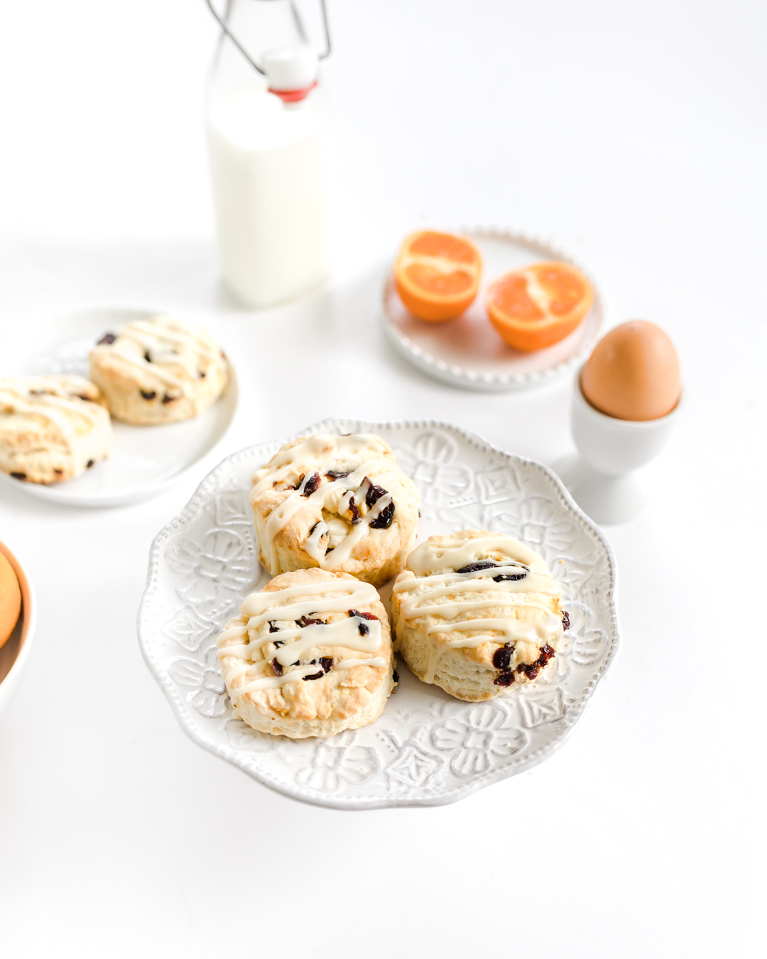 Cranberry Orange Scones with Orange Glaze