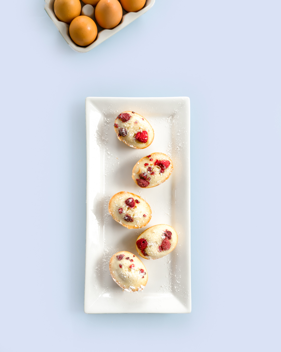 Raspberry Friand Financier on Serving Plate