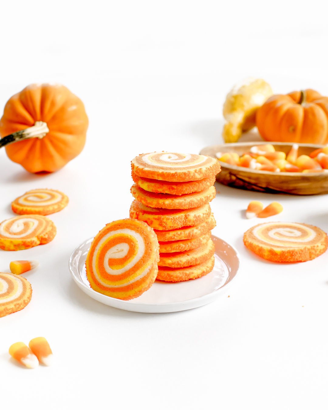 candy corn pinwheel sugar cookies