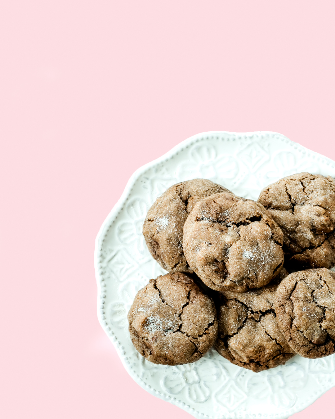 chewy chocolate chocolate chip cookies on a plate