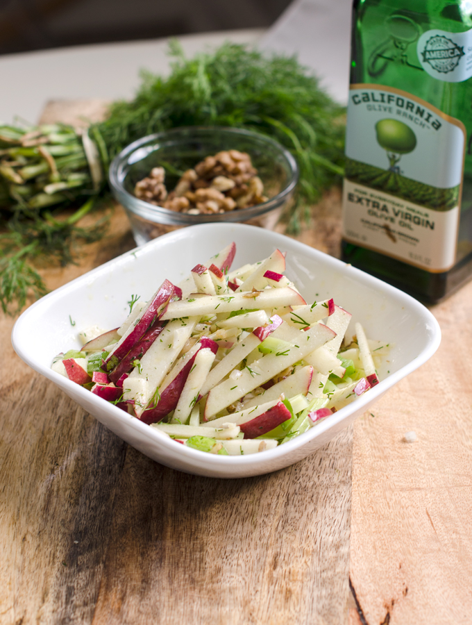 Delicious apple celery salad with dill. The perfect light and zesty side dish