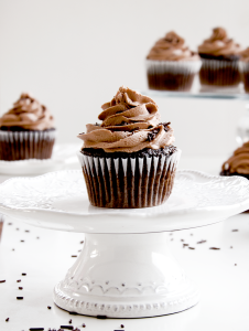 Chocolate Cupcakes with Nutella Frosting | A double dose of chocolate perfection with every bite of this dessert! | www.chicandsugar.com