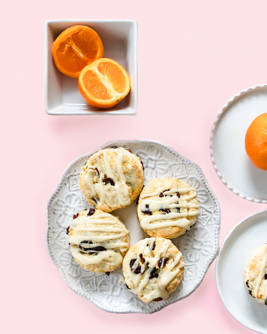 Cranberry Orange Scones with Orange Glaze