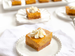 Pumpkin Cheesecake Squares with Maple Whipped Cream