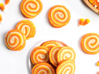 candy corn pinwheel sugar cookies