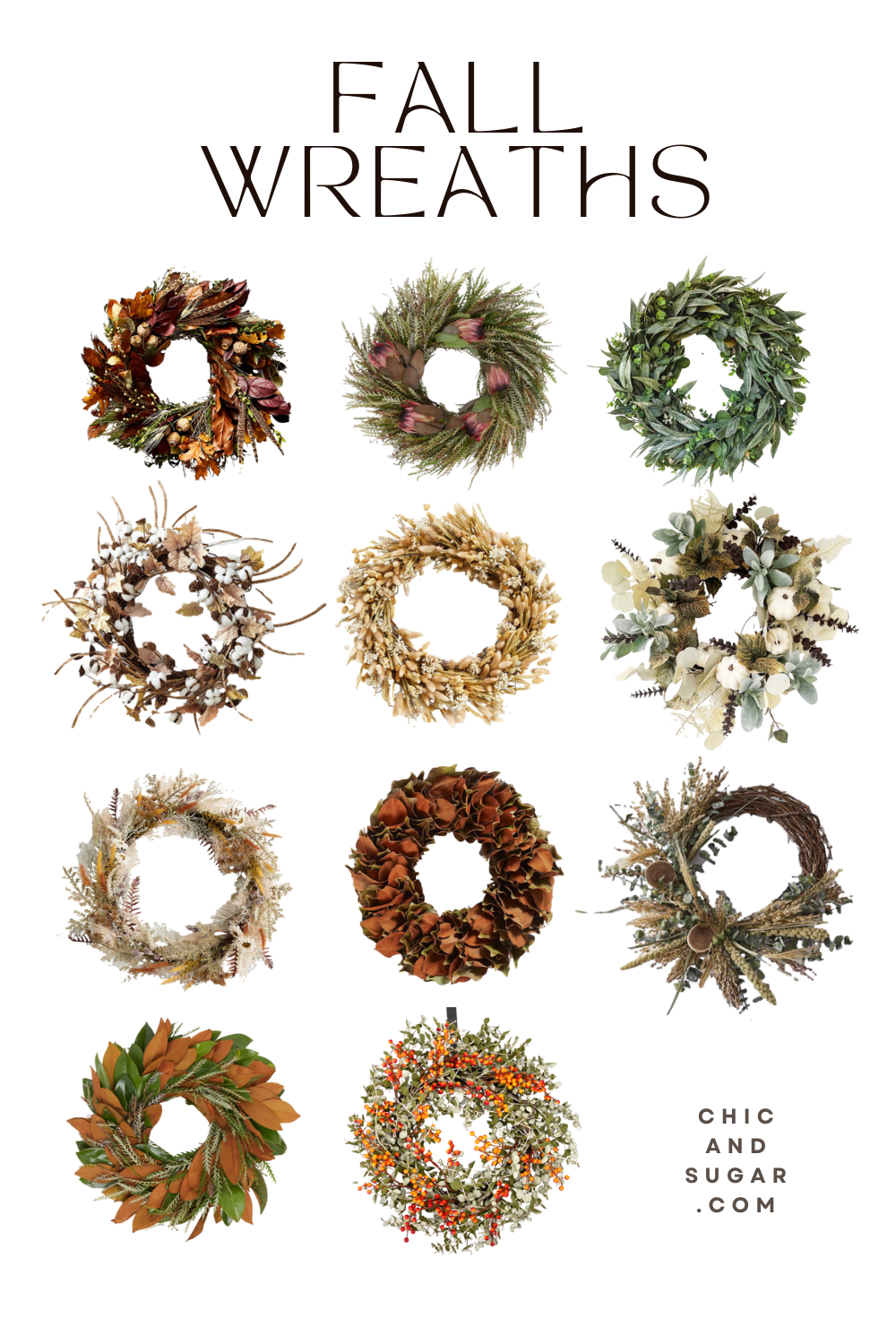 Fall wreath options for a front door